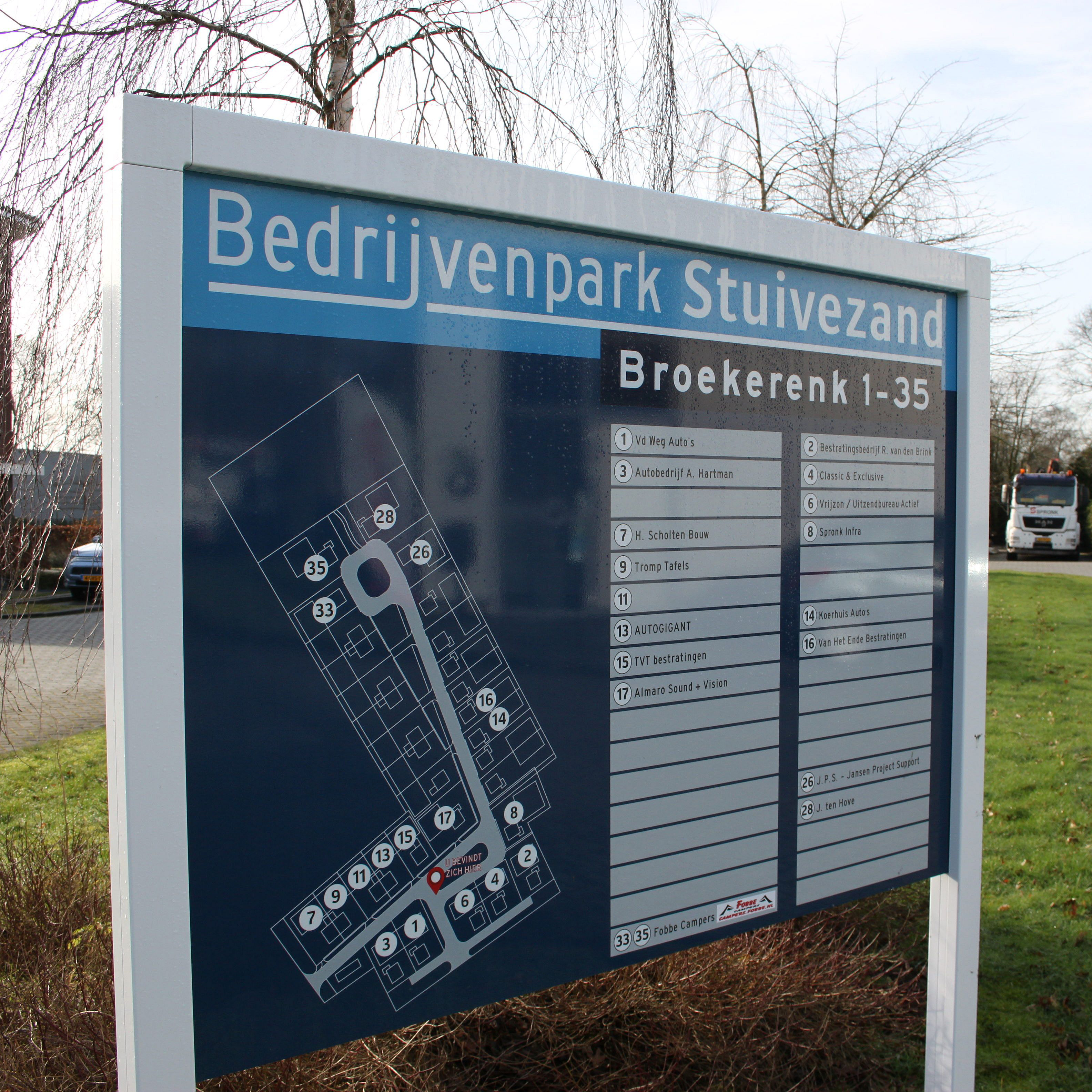 Bedrijfsnaambord - informatieportaal wit 