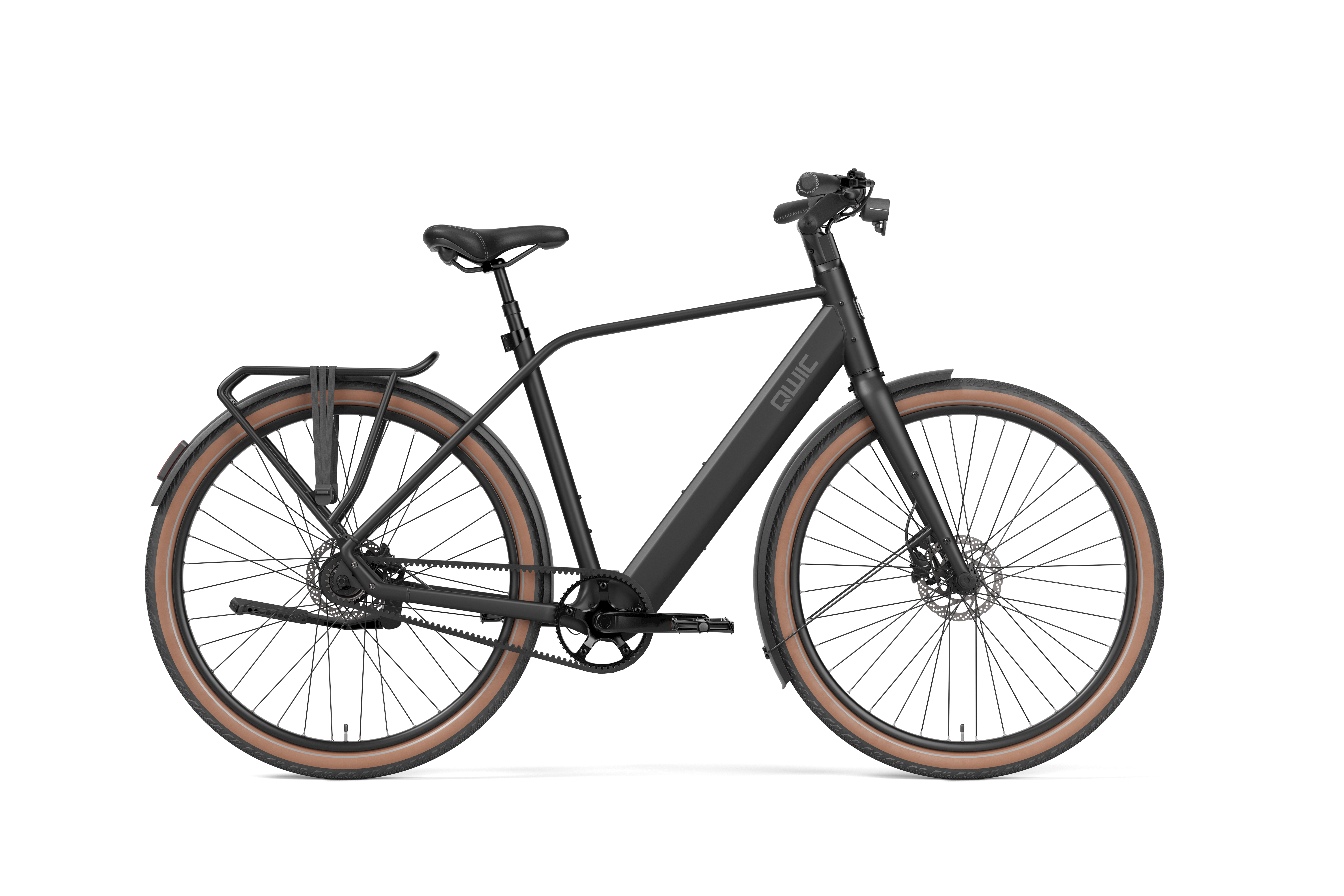 Qwic E-bike Signal Achterwielmotor Heren Asphalt Black 360Wh accu 