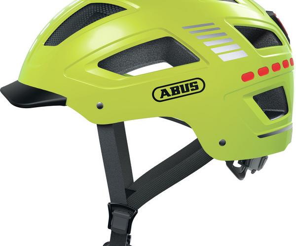 Abus Hyban 2.0 LED XL signal yellow fiets helm