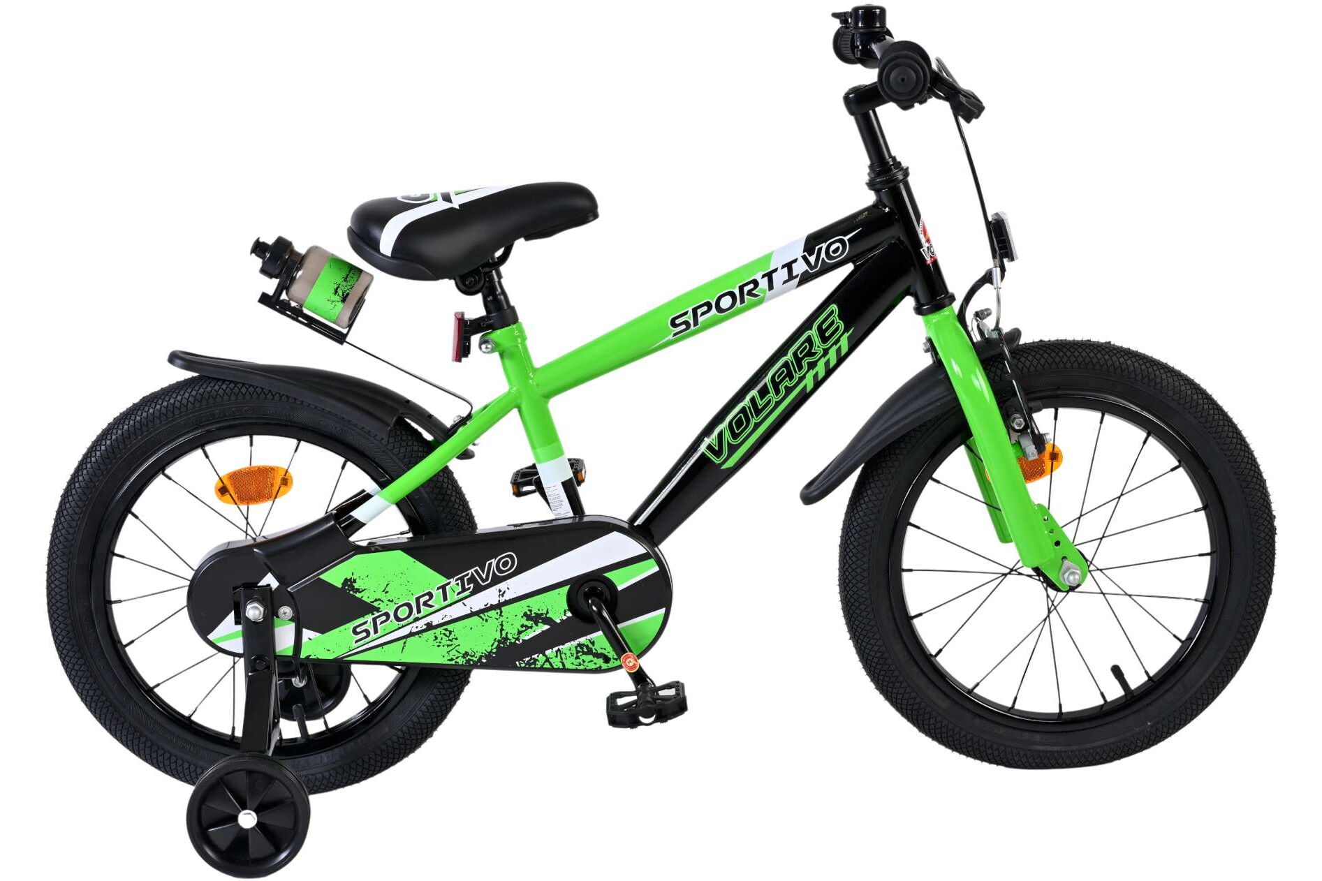 Volare Sportivo 16inch zwart-groen Jongensfiets