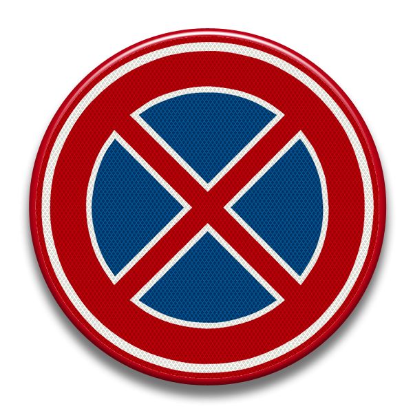 Verkeersbord RVV - E02 Verboden stil te staan