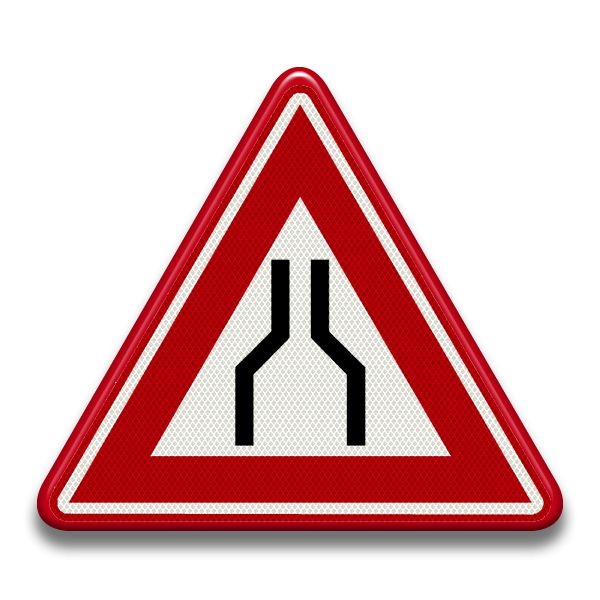 Verkeersbord RVV J17 - Rijbaanversmalling beide zijden