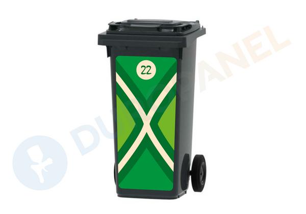 containersticker achterhoekse vlag kliko grijze container afvalbak sticker achterhoek klikosticker met huisnummer nummer cijfers rechthoek
