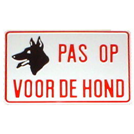 Waarschuwingsbord - Pas op voor de hond (pictogram)