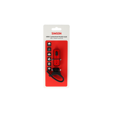 Simson USB-C LED lamp Pocket rood