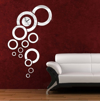 Wanddecoratie woonkamer afbeelding rood bubbels