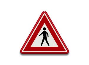 RVV Verkeersbord - J23 - U nadert een niet gemarkeerde voetgangers oversteekplaats oversteken  breed