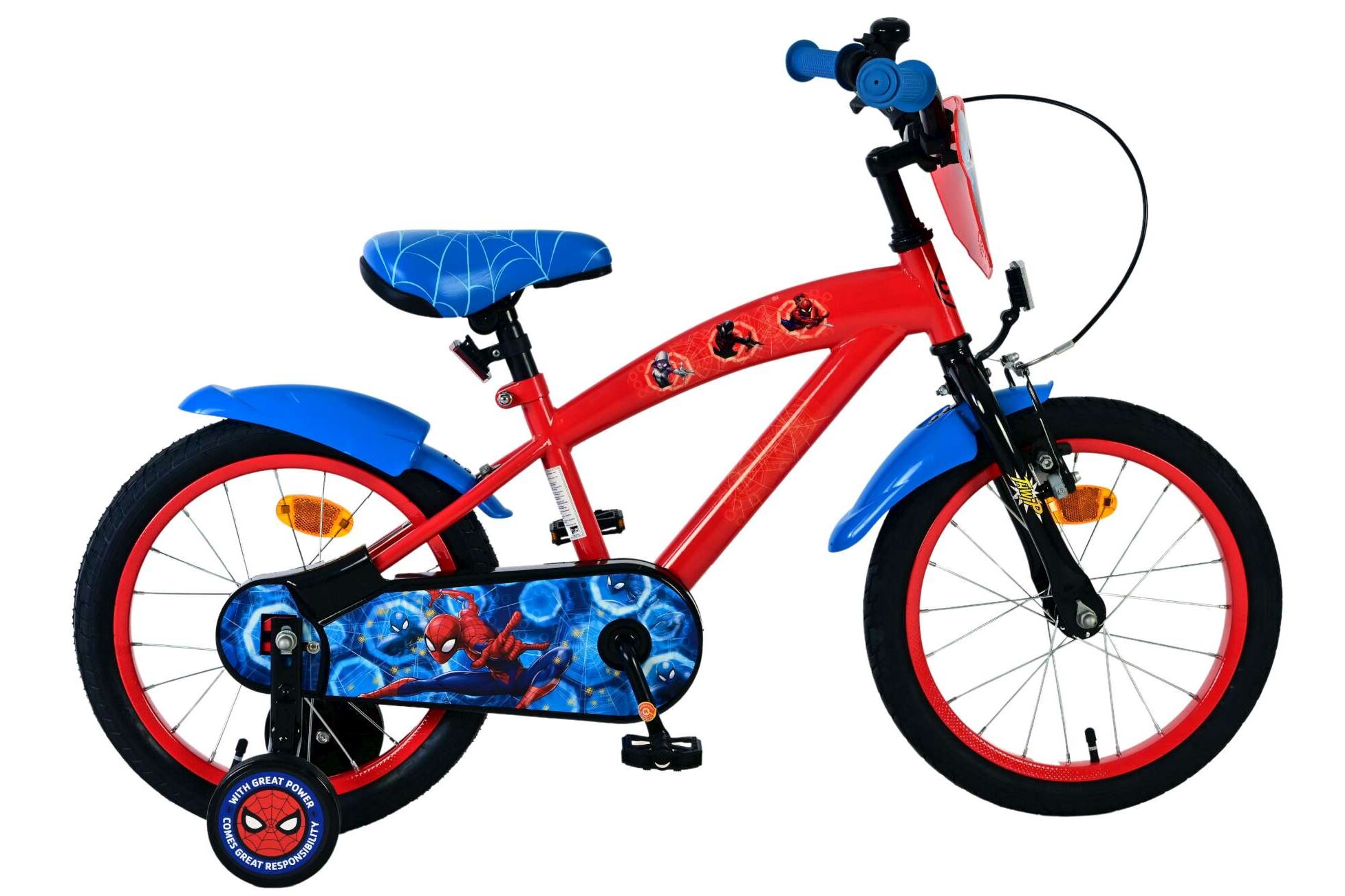 Volare Marvel Spiderman cruiser rood-blauw 16inch Jongensfiets