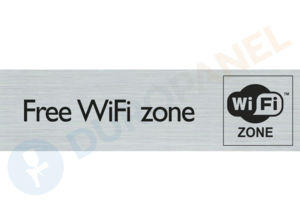 Free wifi zone Geborsteld Aluminium look deur bordje