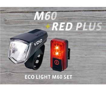 Vdo lampset eco light m60 led 60 lux usb + red plu