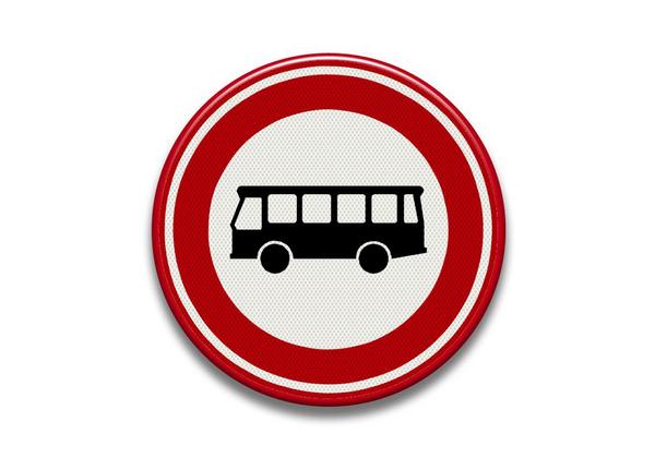 Verkeersbord RVV - C07a Gesloten voor autobussen verboden bussen geen bus breed