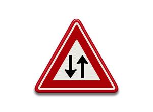 RVV Verkeersbord - J29 Vooraanduiding tegenliggers pijlen door driehoek waarschuwingsbord tegen liggers breed