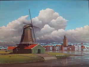 "De Bolwerksmolen aan de IJssel"  Deventer      afmeting: 80 x 60 cm  olieverf op doek