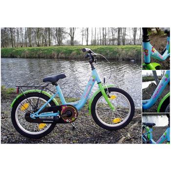 Bike Fun Flower Fun 16inch blauw-groen meisjesfiets