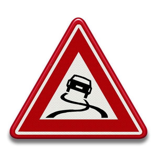 Verkeersbord RVV J20 - Slipgevaar (glad wegdek)