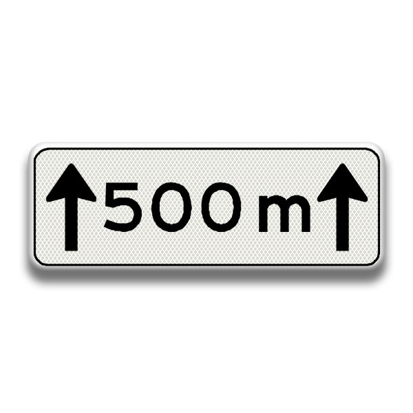 Verkeersbord RVV - OB411-500 Afstandsaanduiding 500 m