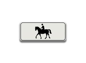 RVV Verkeersbord OB01 - Onderbord - Geldt alleen voor ruiter te paard ob1 rechthoek wit paardrijden paardrijder paard rijden ruiters paarden breed