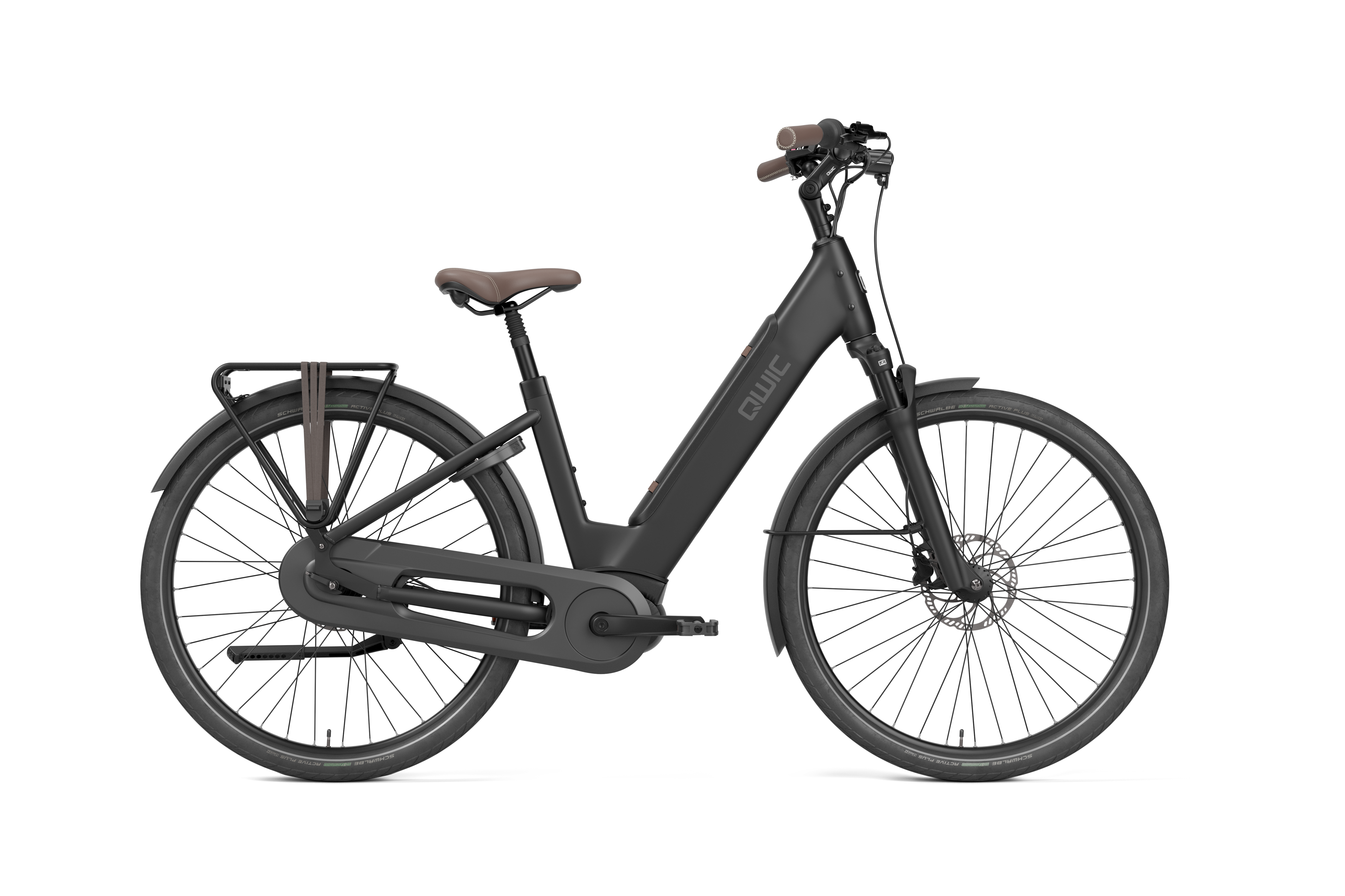 Qwic E-bike ELAN DAILY Dames Asphalt Black 50 Nm Bosch middenmotor Accu 500Wh