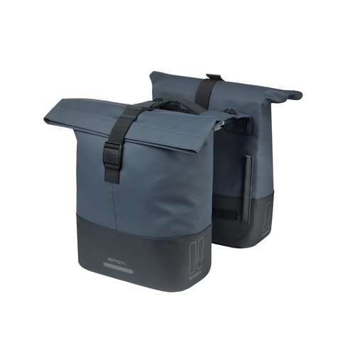 Basil fietstas dubbel Cove marine blauw/zwart MIK