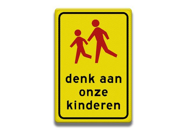 Verkeersbord RVV - L303 Denk aan onze kinderen