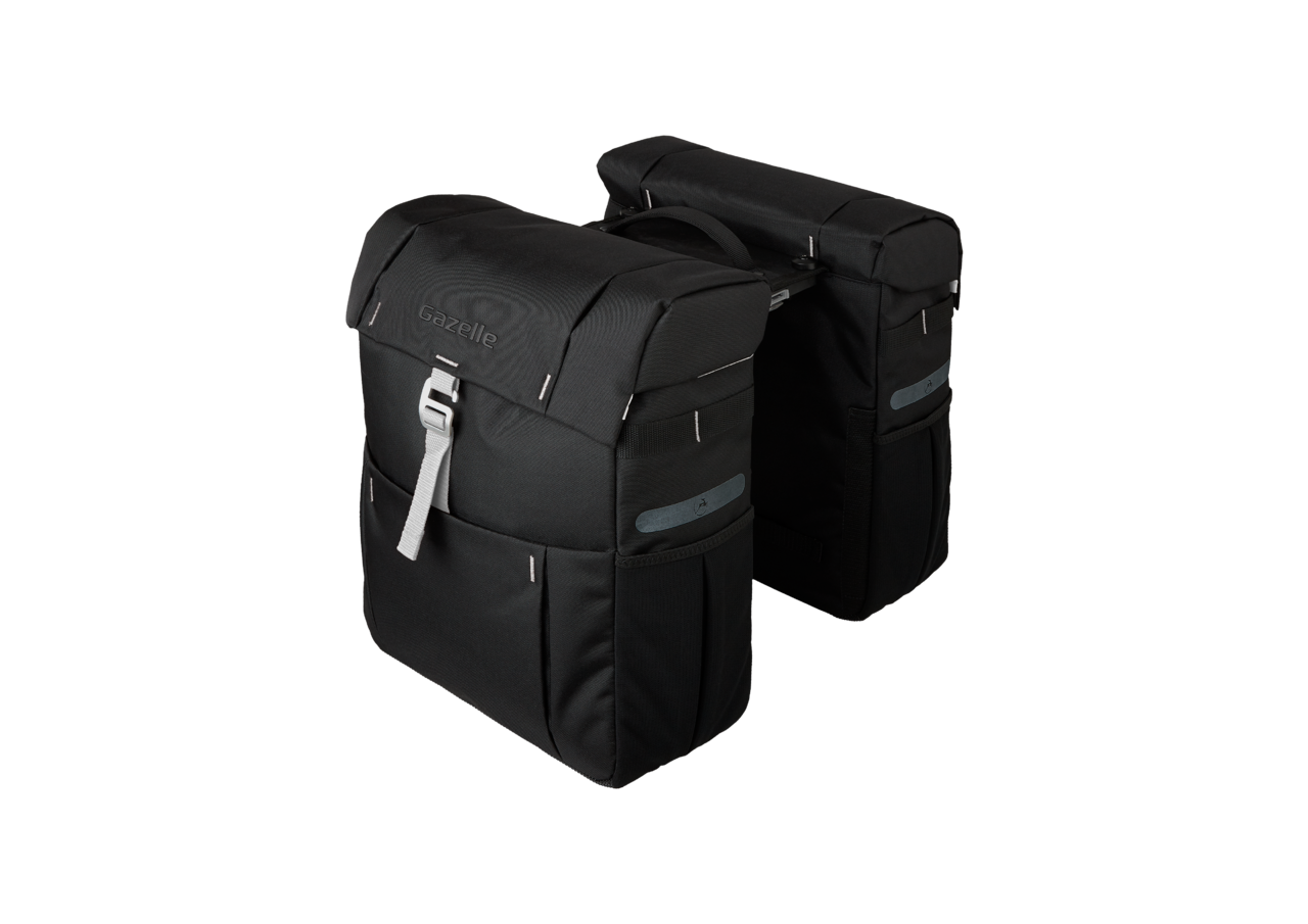 Gazelle dubbele tas - black olive adapter Mik