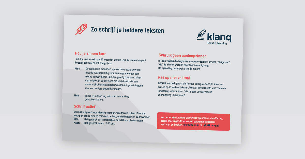 Zo schrijf je heldere teksten