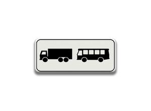 RVV Verkeersbord OB13 - Onderbord - Geldt alleen voor vrachtauto's en bussen vrachtwagens wit rechthoek  breed