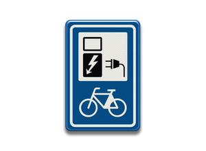 Verkeersbord RVV - BW101 SP20 Oplaadpunt elektrische fiets laadpunt opladen fietsen fietsoplaadpunt breed