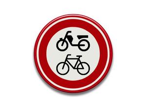  Verkeersbord RVV - C15  Verkeersbord RVV - C15 Gesloten voor fietsers, bromfietsers en gehandicaptenvoertuigen fietsen bromfietsen verboden breed
