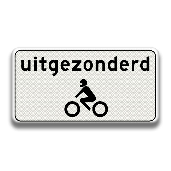 Verkeersbord RVV - OB56 Uitgezonderd motoren