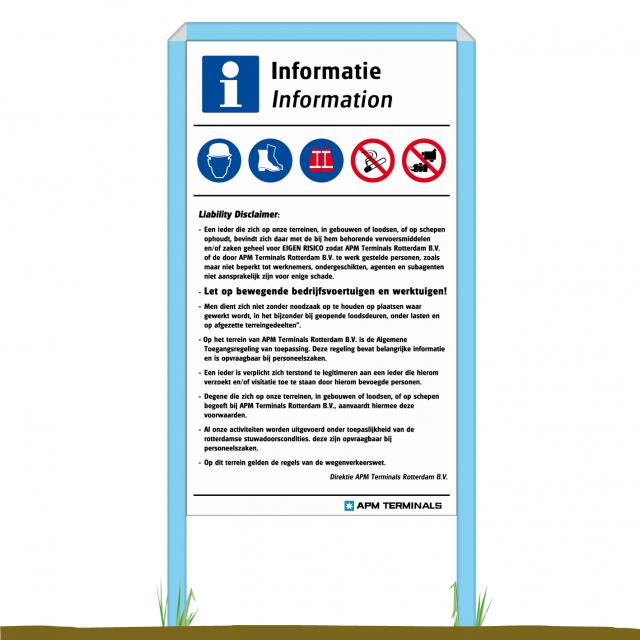 Informatieportaal lichtblauw reclamebord bedrijfsnaambord