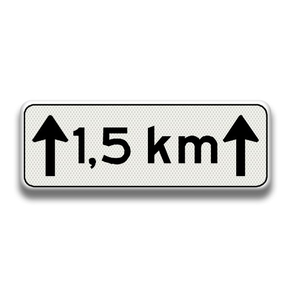 Verkeersbord RVV - OB411-1,5 Afstandsaanduiding 1,5km