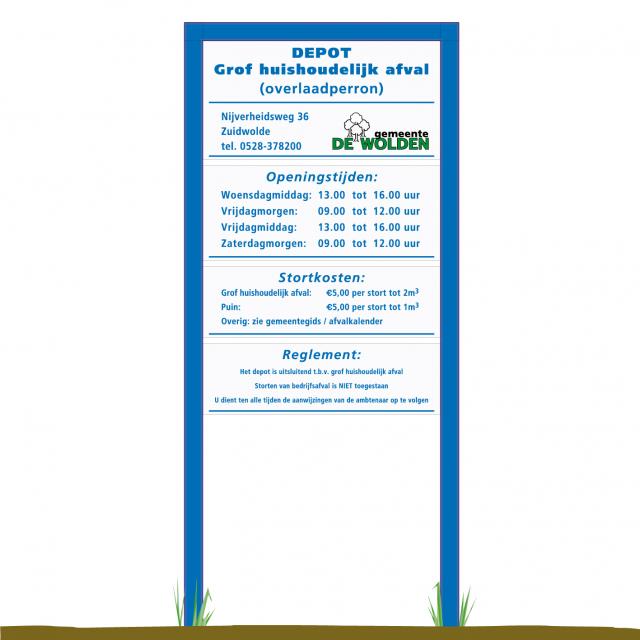 Informatieportaal blauw reclamebord bedrijfsnaambord